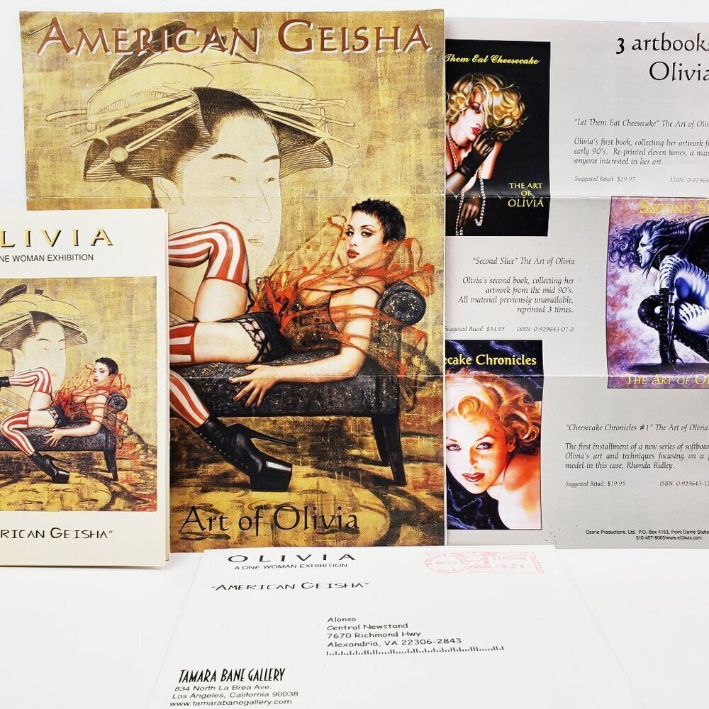 Olivia De Berardinis Vintage 2003 Pinup Art Distro Promo Exhibit Invite Page Max
